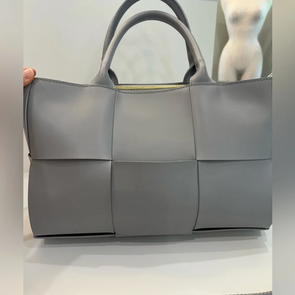 Stella Bianca Blue Gray Genuine leather woven bag | Satchel style | Crossbody - Picture 2 of 16